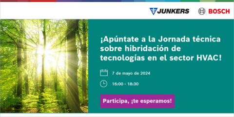Junkers Bosch colaborará en la I Jornada sobre Hibridación de Tecnologías en el sector HVAC