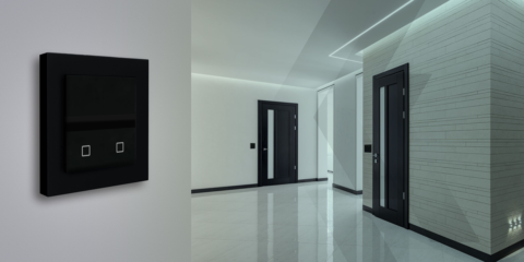 El detector de movimiento MDT 55 negro está disponible con y sin sensor de temperatura