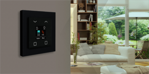 El pulsador obturador Smart 55 de MDT permite controlar las persianas individual o grupalmente