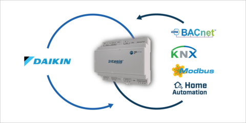La pasarela bidireccional IN770AIR de Intesis es compatible con las unidades HVAC de Daikin