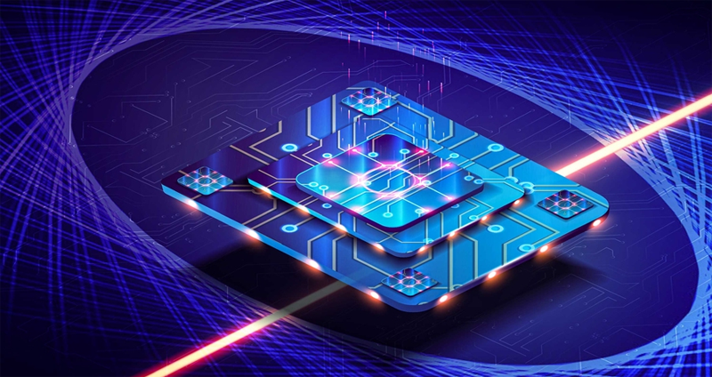 Transistor tridimensional de silicio.