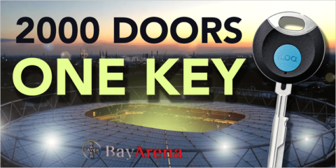 iLOQ equipa el estadio BayArena con sus innovadoras cerraduras inteligentes sin baterías