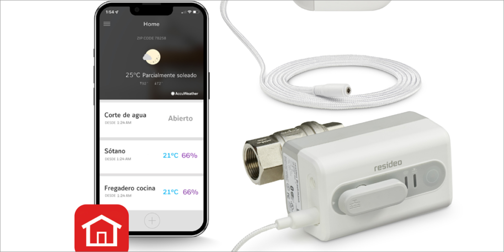 Detector fuga de agua de Resideo.