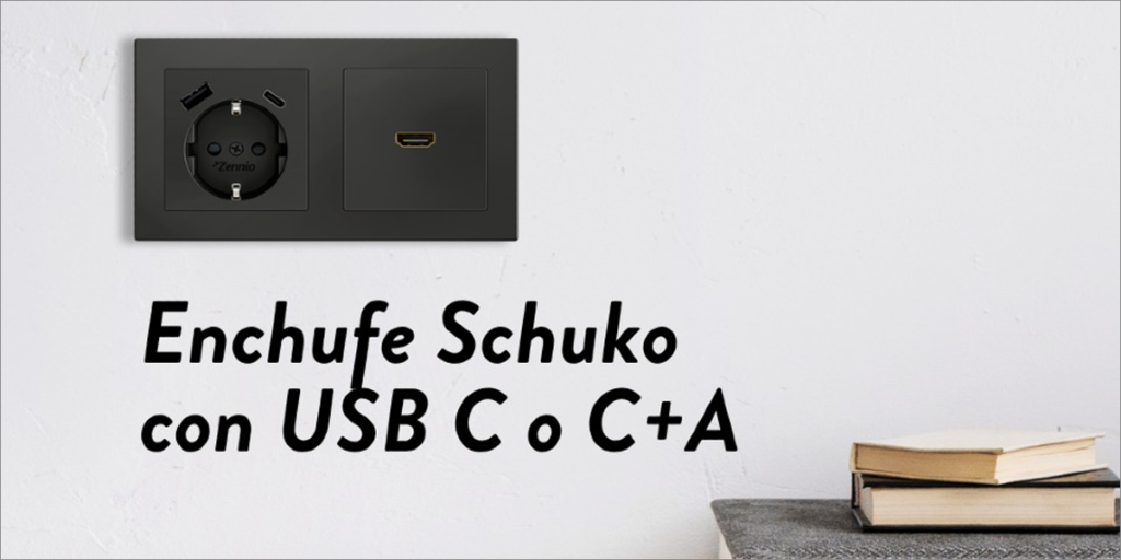 Schuko ZS55 con USB C y USB C+A.