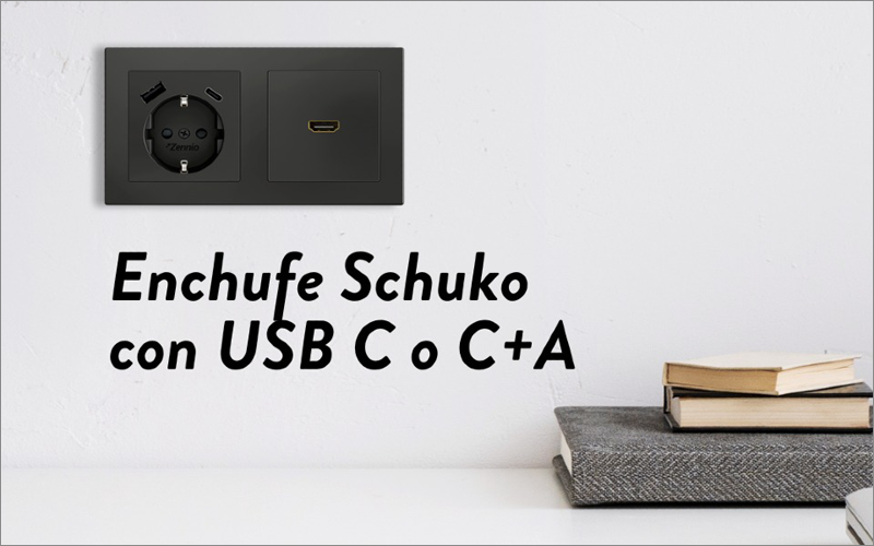 Schuko ZS55 con USB C y USB C+A.