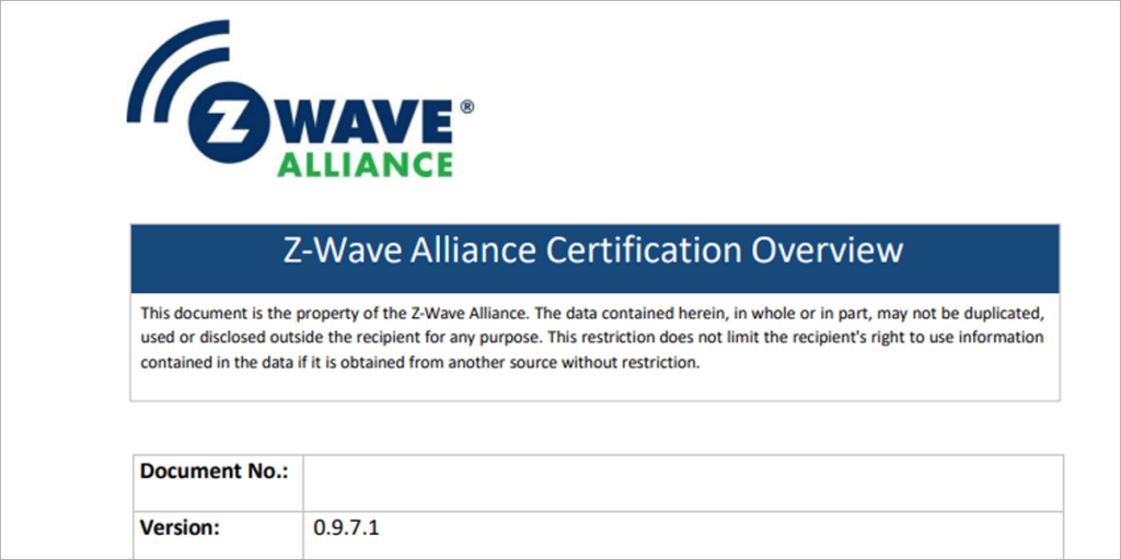 Certificación Alianza Z-Wave.