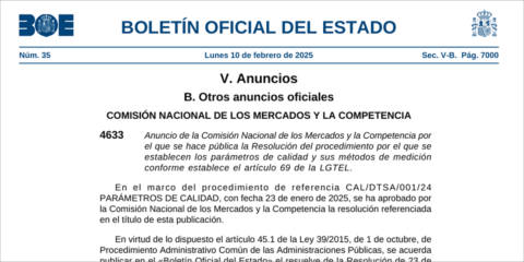 La CNMC aprueba la actualización de los parámetros de calidad para las redes de telecomunicaciones