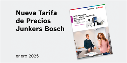 Junkers Bosch presenta la nueva tarifa de precios 2025 para agua caliente y calefacción residencial