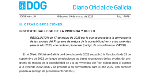 Las ayudas de accesibilidad en viviendas de Galicia subvencionarán sistemas domóticos