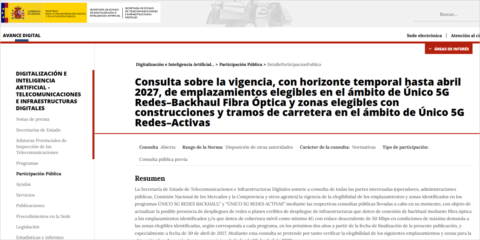 Nueva consulta sobre las zonas elegibles de los programas Unico de redes backhaul de fibra óptica y 5G