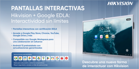 La certificación EDLA de Google se incluye en las pantallas interactivas de Hikvision