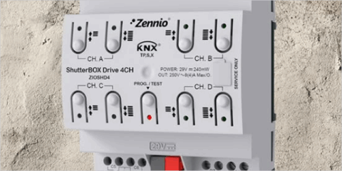 El actuador ShutterBOX Drive 4CH de Zennio ofrece un control avanzado de persianas en edificios