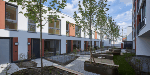 Edificio residencial interior.