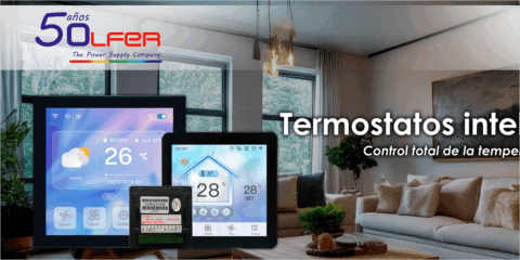 Disponibles en Electrónica OLFER los termostatos inteligentes DWIN compatibles con sistemas domóticos