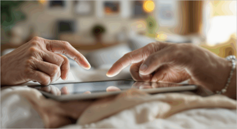 Personas con tablet recibiendo asistencia hospitalaria