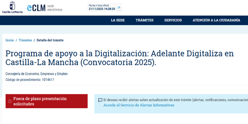 convocatoria de Adelante Digitalización