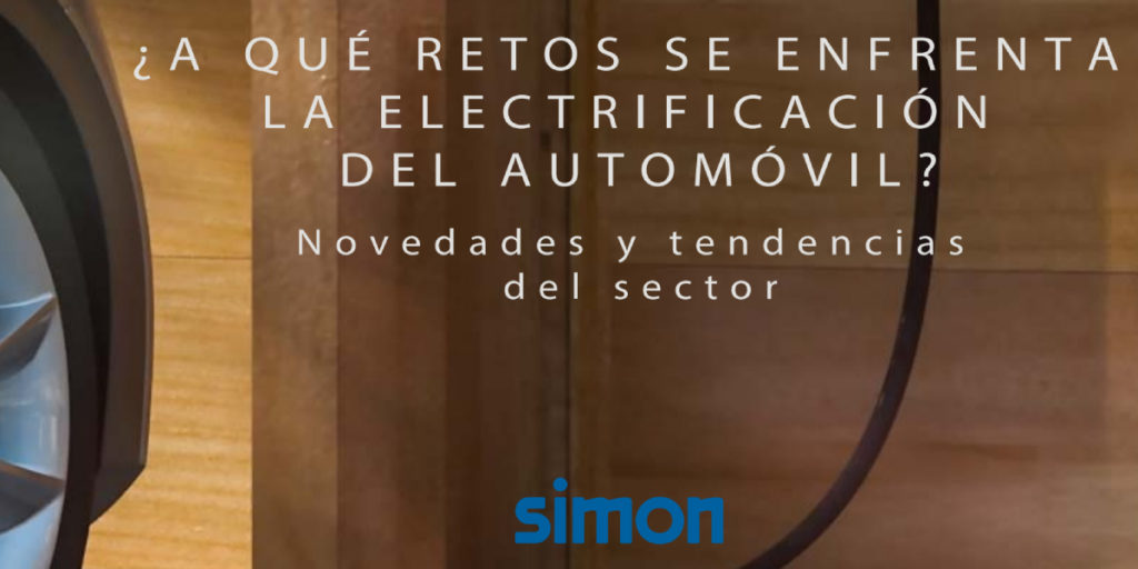 Portada de la guía de Simon para instalar un cargador de coche eléctrico en casa, con puntos de recarga domésticos