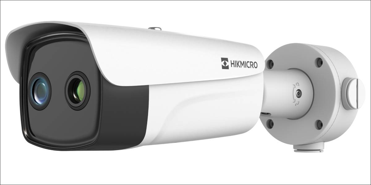Cámara térmica de Hikvision para detección temprana de incendios, asociada a la certificación ETI de Applus+.
