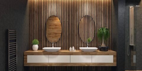 Las plantas y la iluminación inteligente de Gira convierten el baño en un oasis de bienestar
