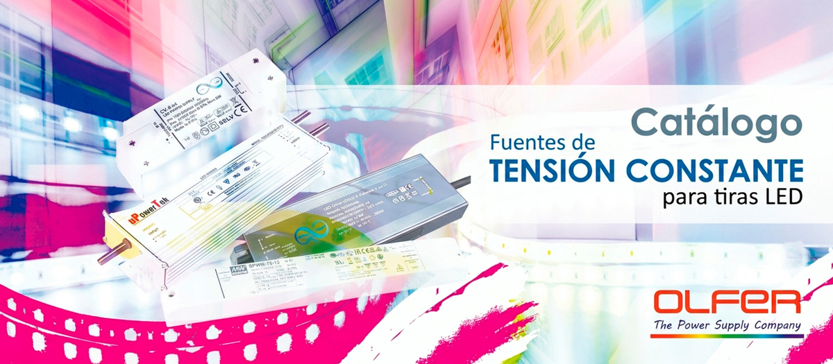 Catálogo de fuentes de alimentación de tensión constante de Electrónica OLFER para tiras LED