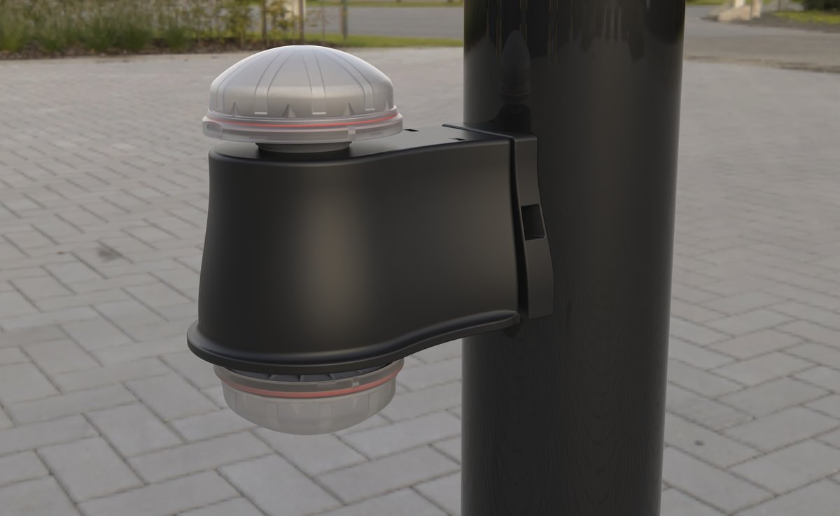 Conjunto LUMAWISE Endurance bridge de TE Connectivity montado en una columna.