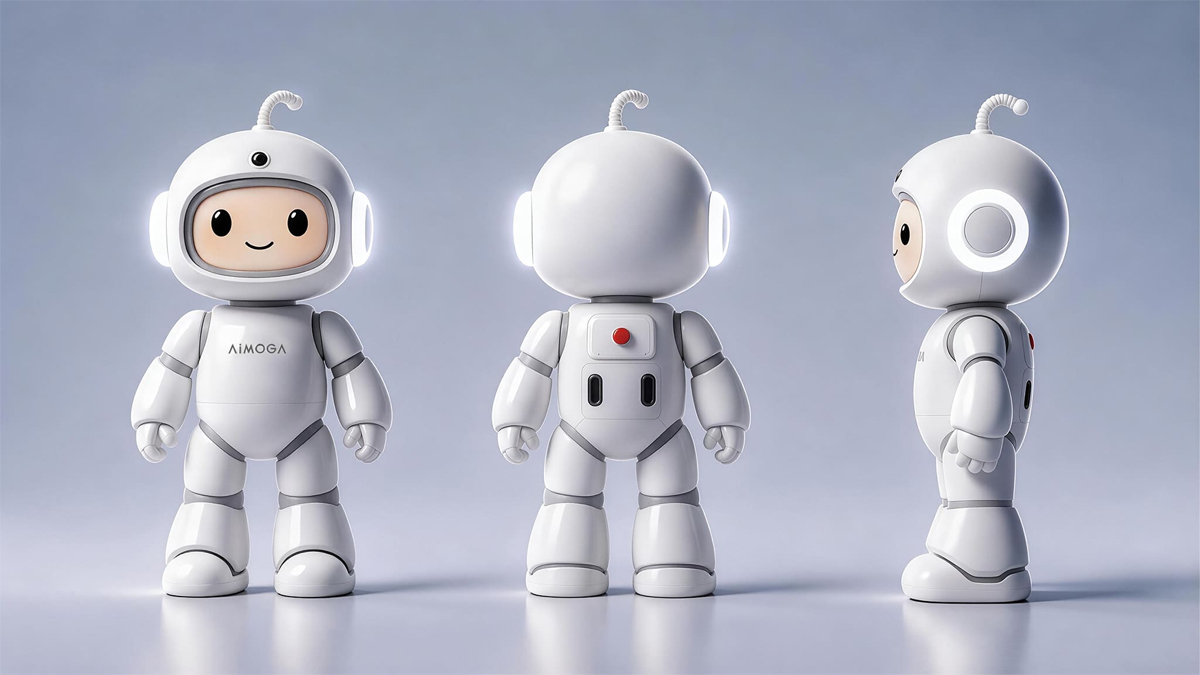 El robot humanoide Mobo de AiMOGA Robotics, diseñado para asistencia doméstica con inteligencia artificial en el hogar.