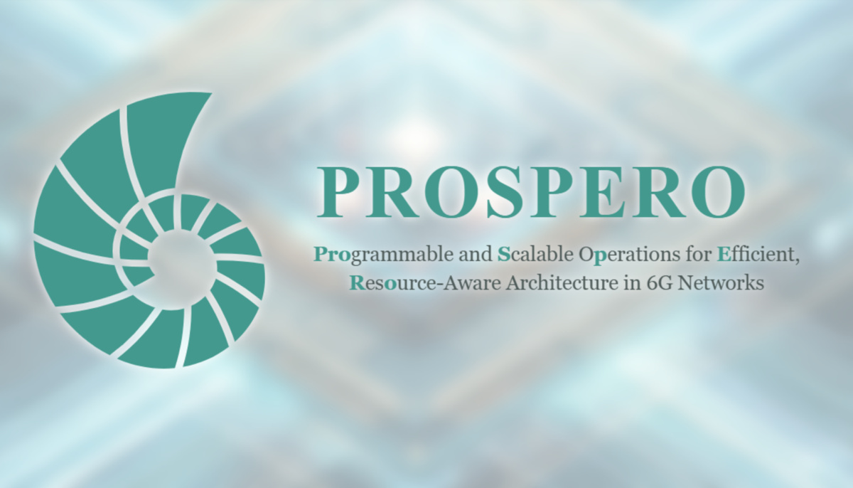 Logotipo del proyecto PROSPERO y denominación en inglés sobre arquitectura de redes 6G